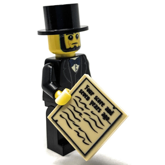 Abraham Lincoln US President Minifig made using LEGO parts - B3 Customs