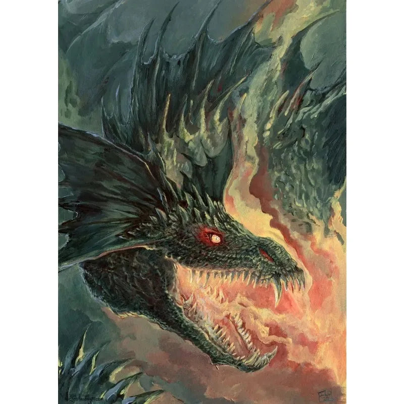 Abstract Fantasy Animals Black Dragon Poster Canvas Painting Oriental Dragon Wall Art Pictures Living Room Home Decor Gift