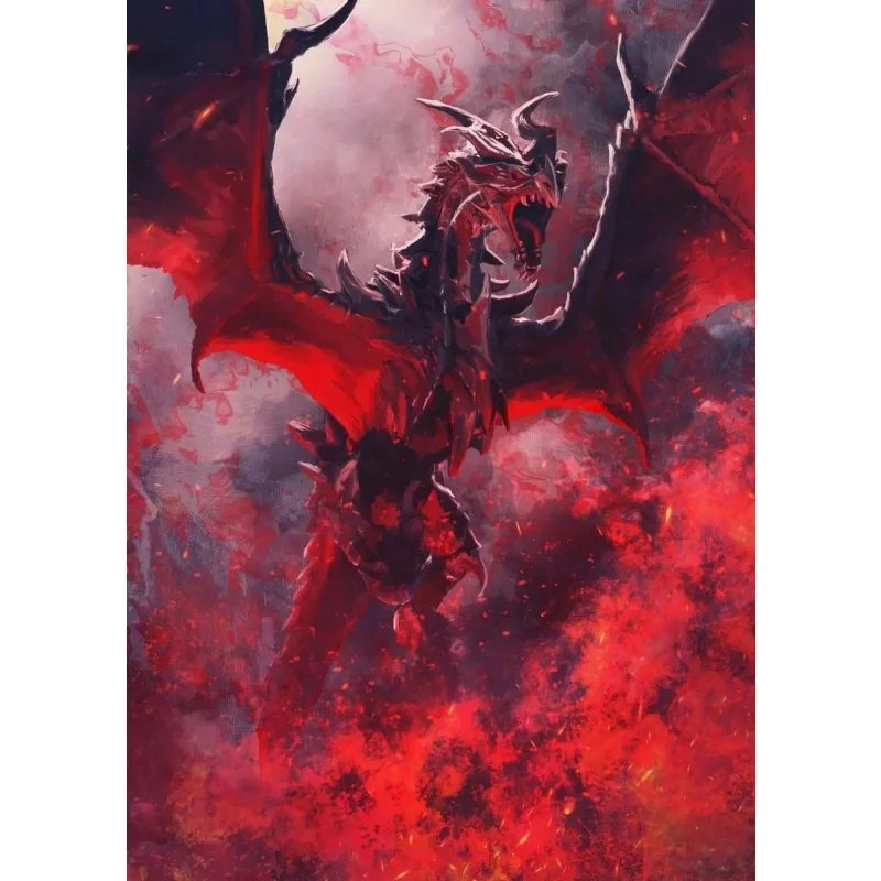 Abstract Fantasy Animals Black Dragon Poster Canvas Painting Oriental Dragon Wall Art Pictures Living Room Home Decor Gift