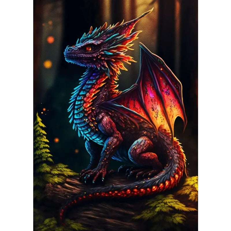 Abstract Fantasy Animals Black Dragon Poster Canvas Painting Oriental Dragon Wall Art Pictures Living Room Home Decor Gift