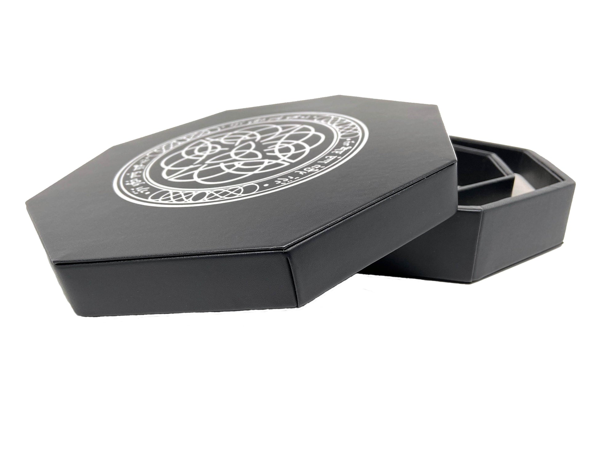 Elven Runes Dice Tray With Dice Staging Area and Lid - 