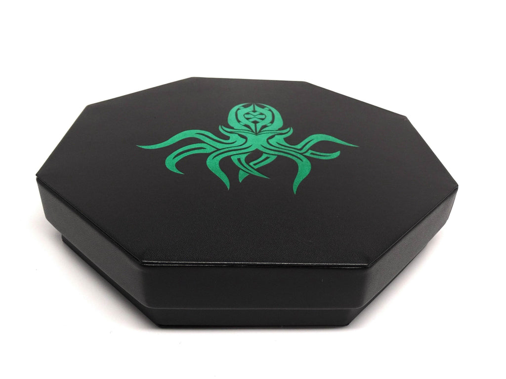 Green Cthulhu Dice Tray With Dice Staging Area and Lid - Role-Players