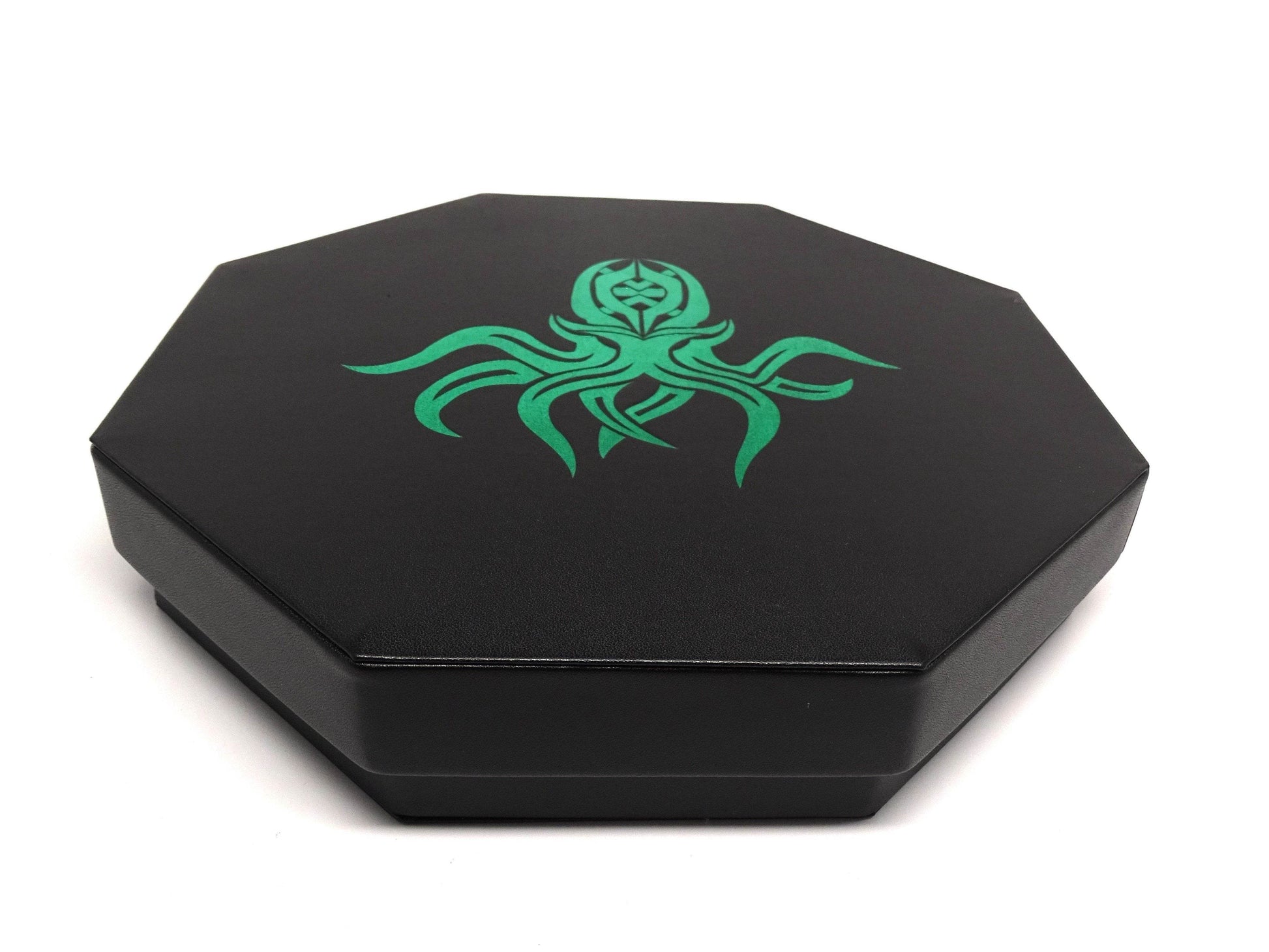 Green Cthulhu Dice Tray With Dice Staging Area and Lid - 