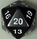 55mm D20 (Black w/ white) Spin-Down Die - 