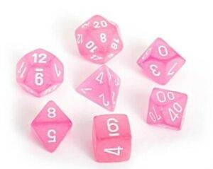 Frosted Poly Pink/White 7-Die Set - 