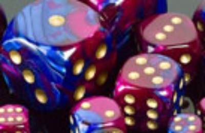 Gemini 2 Polyhedral Blue-Purple w/Gold 7 Die Set - 