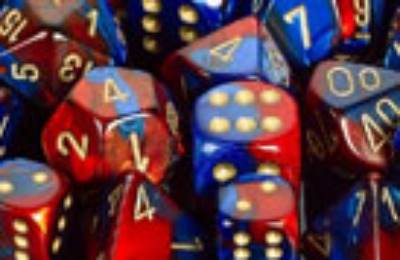 Gemini 2 Polyhedral Blue-Red w/Gold 7 Die Set - Role-Players