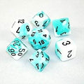 Gemini 4 Polyhedral White-Teal/Black 7-Die Set - Role-Players