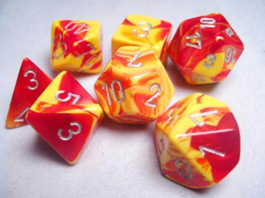 Gemini 5 Polyhedral Red Yellow/Silver 7-Die Set - 