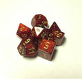 Glitter Polyhedral Ruby/Gold 7-Die Set - Role-Players