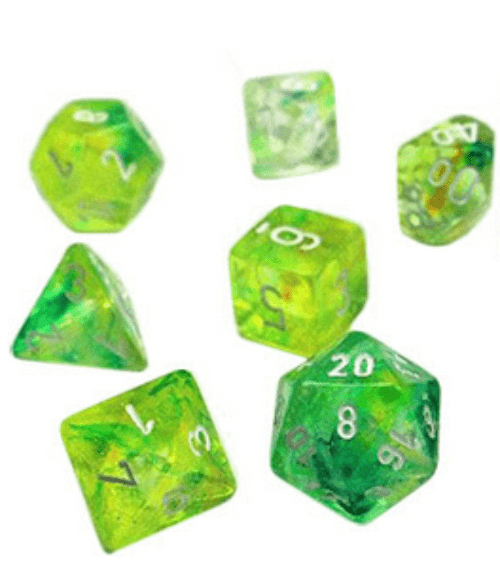 Nebula Polyhedral Luminary Spring/White 7-Die Set - Role-Players