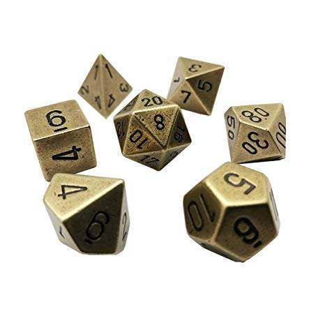Old Brass Color Solid Metal Poly 7-Die Set - 
