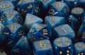Phantom™ Polyhedral Teal/gold 7-Die Set - Role-Players