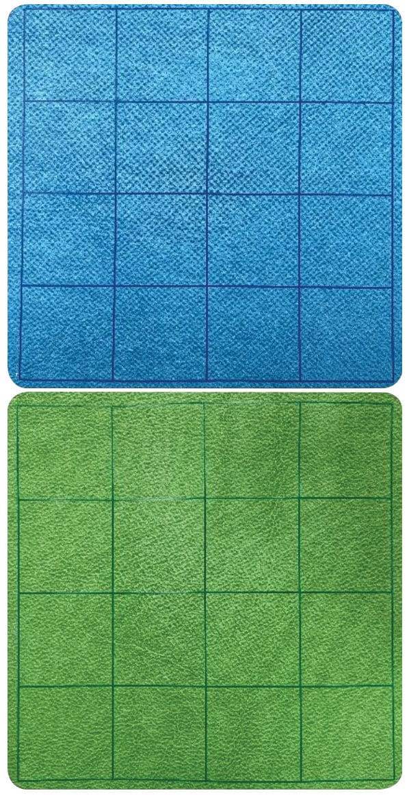 Reversible Vinyl Megamat Blue-Green 1 inch Squares (34.5in x 48in) - 