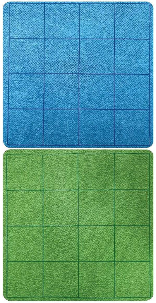 Reversible Vinyl Megamat Blue-Green 1 inch Squares (34.5in x 48in) - 
