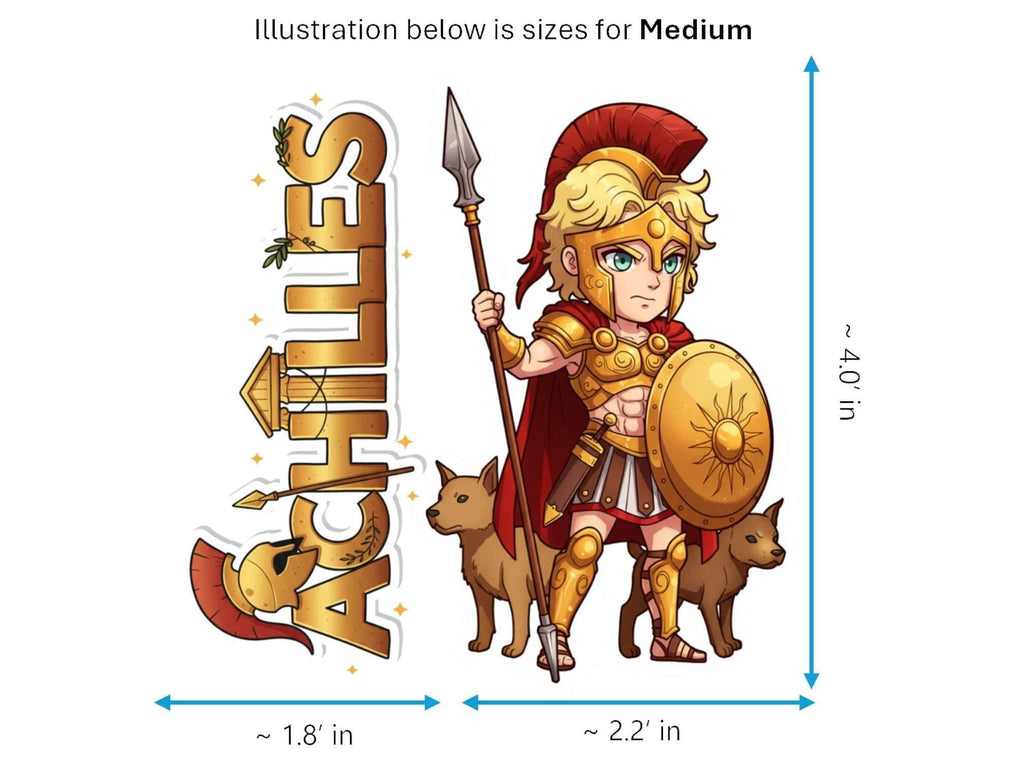 Achilles Sticker and Magnet – Pēleidēs Mythkins™ – Greek Hero of Strength and Valor | Waterproof & UV-Proof - Sticker / Medium