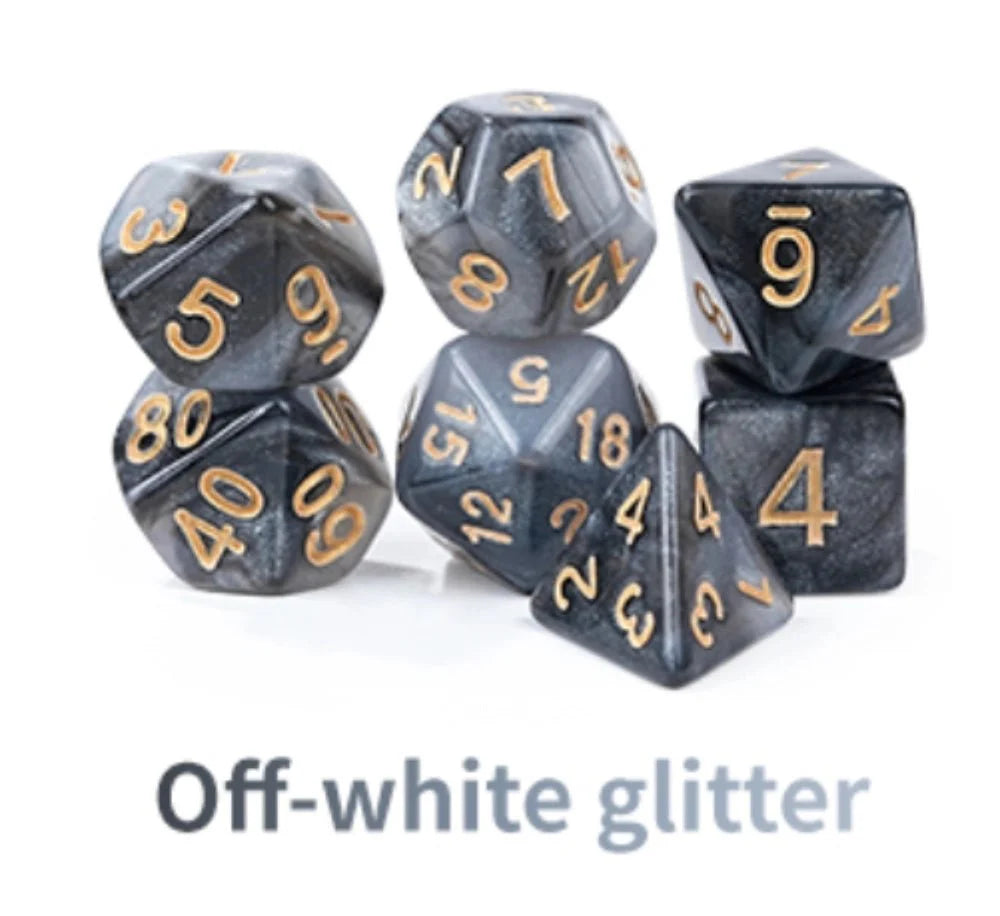 Acrylic Star Glitter DND Dice Set + Dice Tray