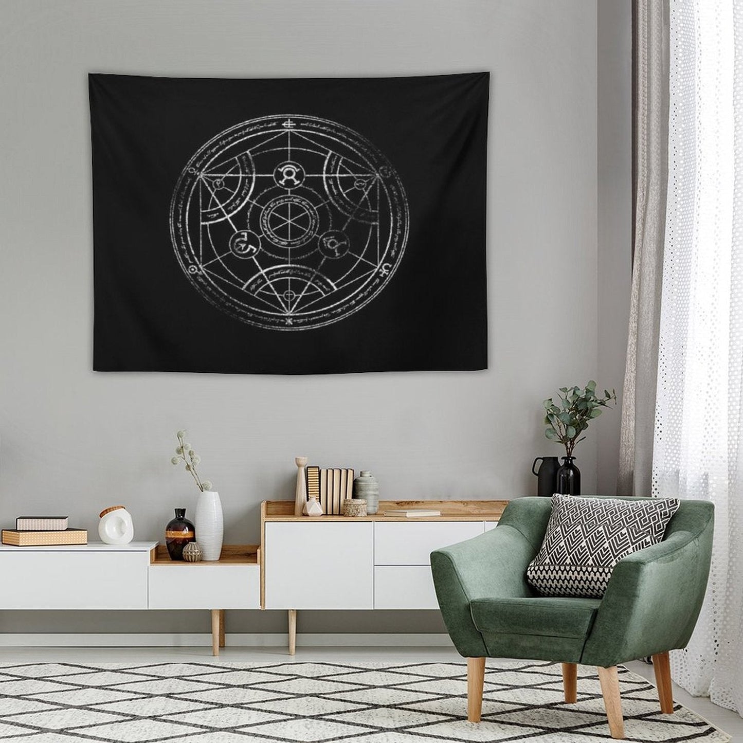 Human Transmutation Circle - Chalk Tapestry