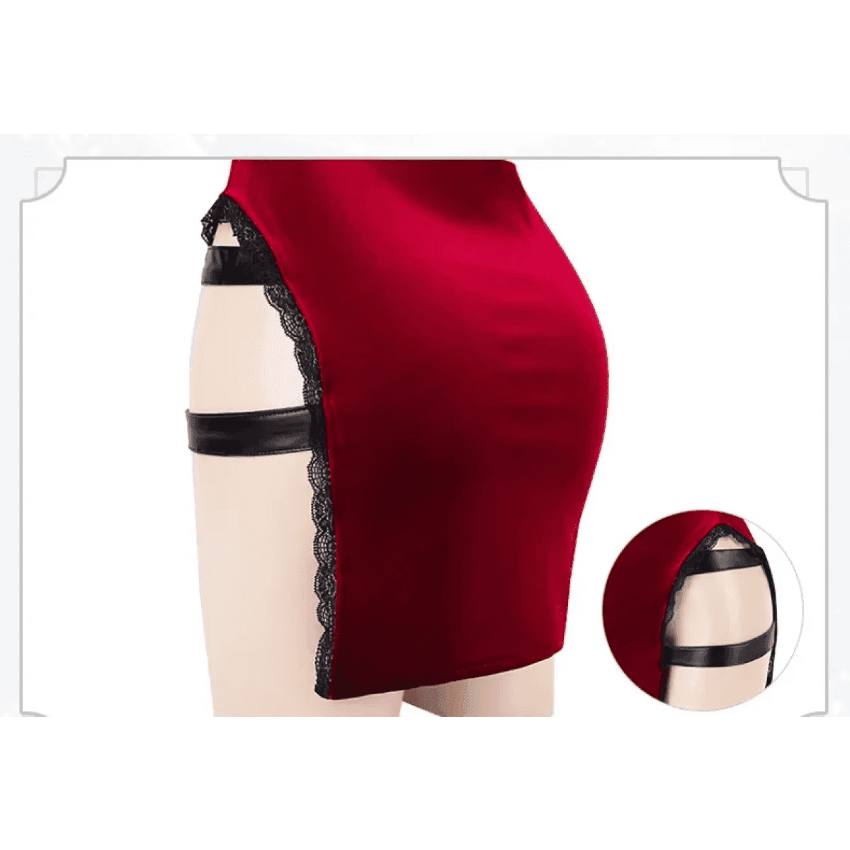 Ada Wong Resident Evil Cosplay Red Dress – Lace Cheongsam - Red / Free size