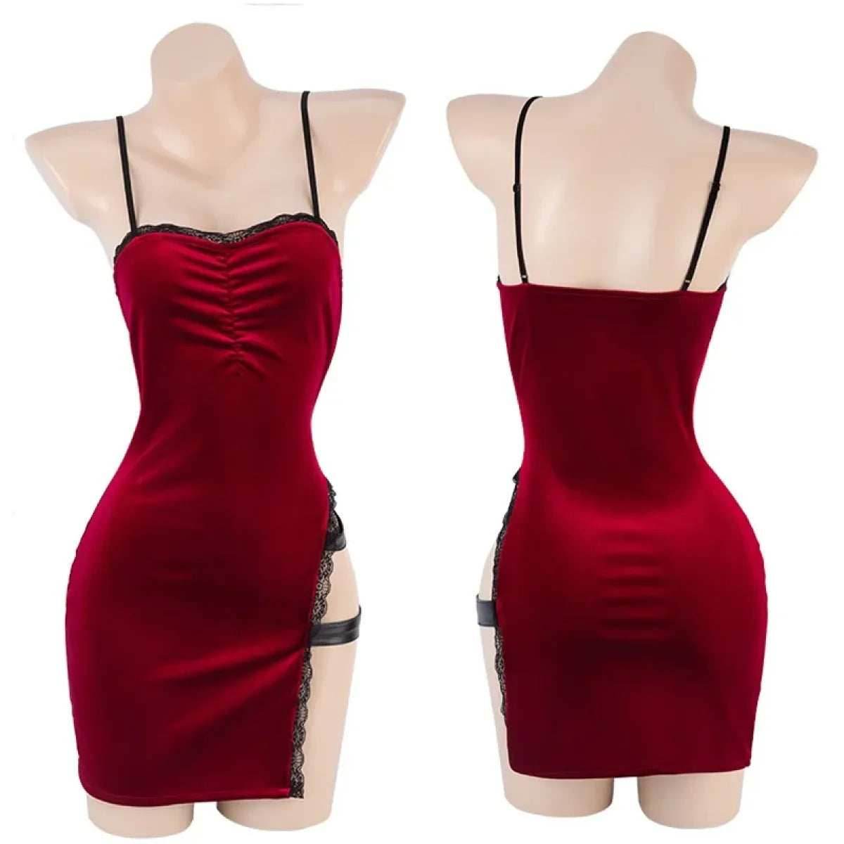 Ada Wong Resident Evil Cosplay Red Dress – Lace Cheongsam - Red / Free size