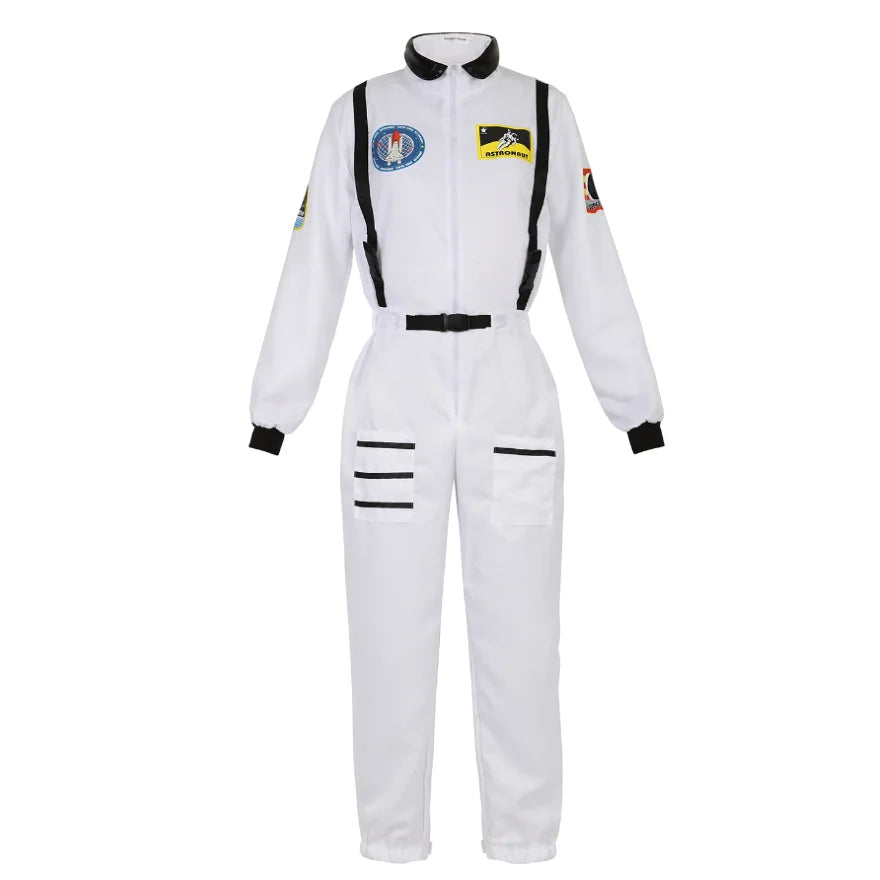 Adult Astronaut Costume Women Men Space Astronaut Costume Cosplay Kids Zipper Jumpsuit Family Spacesuit Costumes Carnival