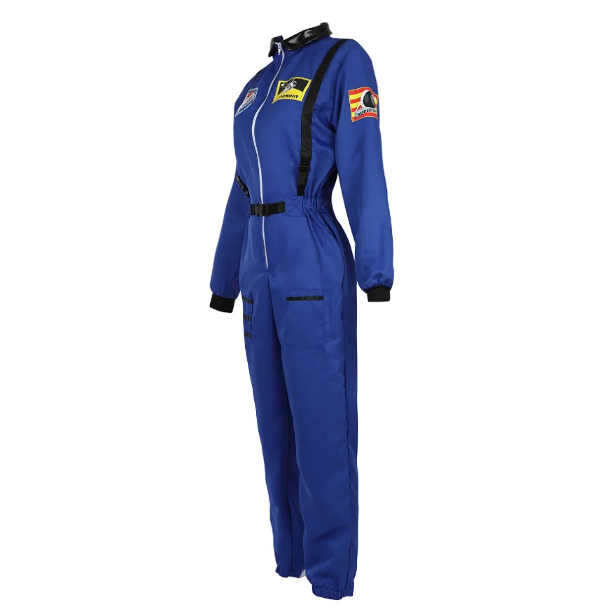 Adult Astronaut Costume Women Men Space Astronaut Costume Cosplay Kids Zipper Jumpsuit Family Spacesuit Costumes Carnival