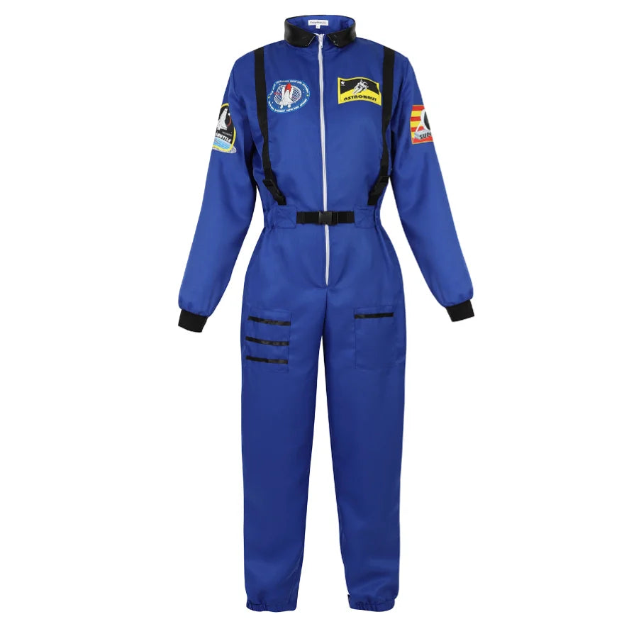 Adult Astronaut Costume Women Men Space Astronaut Costume Cosplay Kids Zipper Jumpsuit Family Spacesuit Costumes Carnival