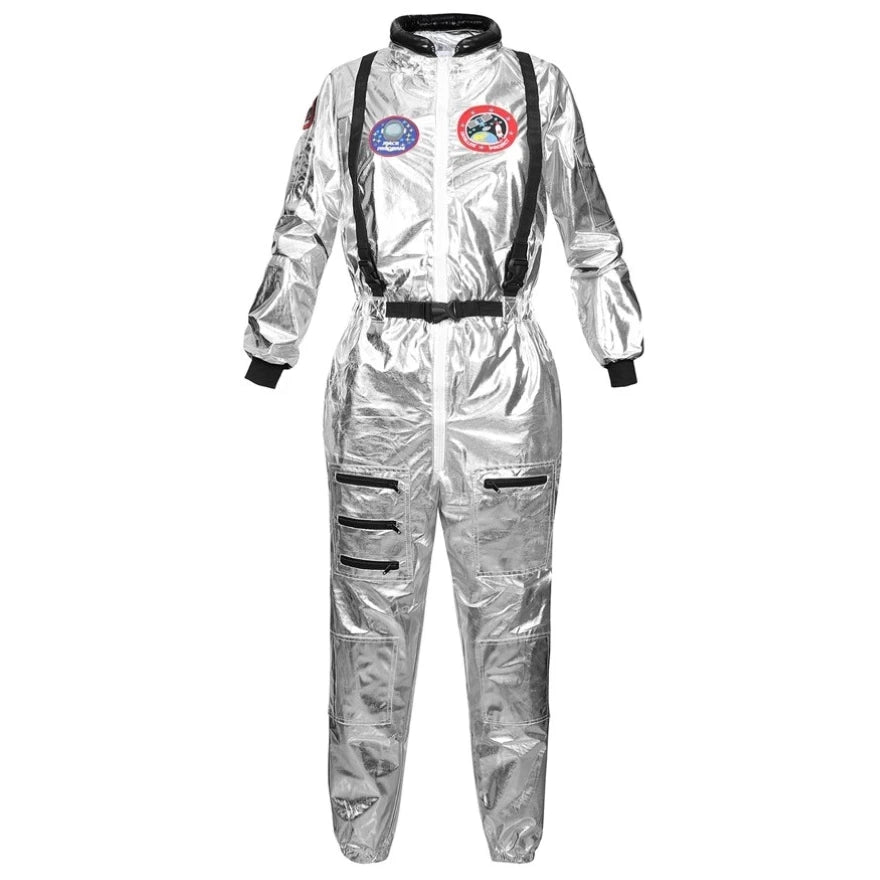 Adult Astronaut Costume Women Men Space Astronaut Costume Cosplay Kids Zipper Jumpsuit Family Spacesuit Costumes Carnival