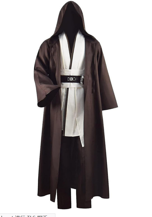 Adult Tunic Costume For Jedi Outfit Skywalker Halloween Cosplay Costume Hooded Robe Cloak Full Set Uniform Three Versions