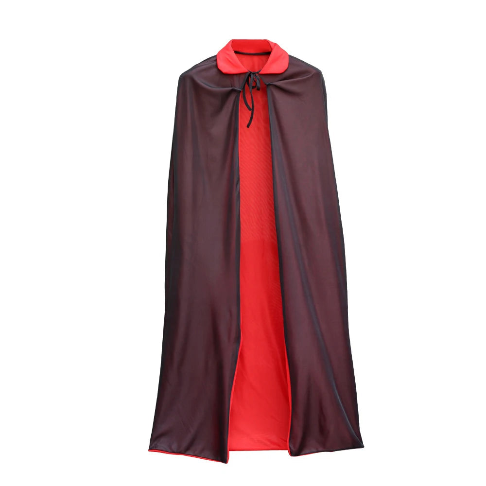 Adults Kids Halloween Cosplay Vampire Cloak Cape Red Black Double Side Wear Hooded Cloak Men Women Clothe Party Cosplay Costume