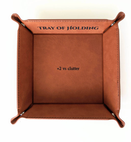 Tray of Holding - Vegan Leather Catchall Rolling Tray - Chestnut