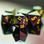 Rose Red Monster Glitter DND Dice (Rose Red&Green&Golden) 7-Dice Dungeons and Dragons Dice - 
