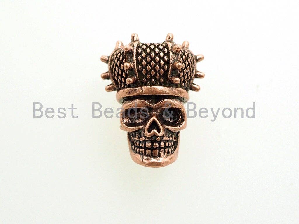 Antique King Skull Bead, For 550 Paracord Survival Bracelet, Men's Bracelet Beads, Paracord KeyChain Beads, 18x22x15mm, 1pc, sku#Y105