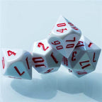 Peppermint White Colorful DND Dice (White&Red) 7-Dice - 