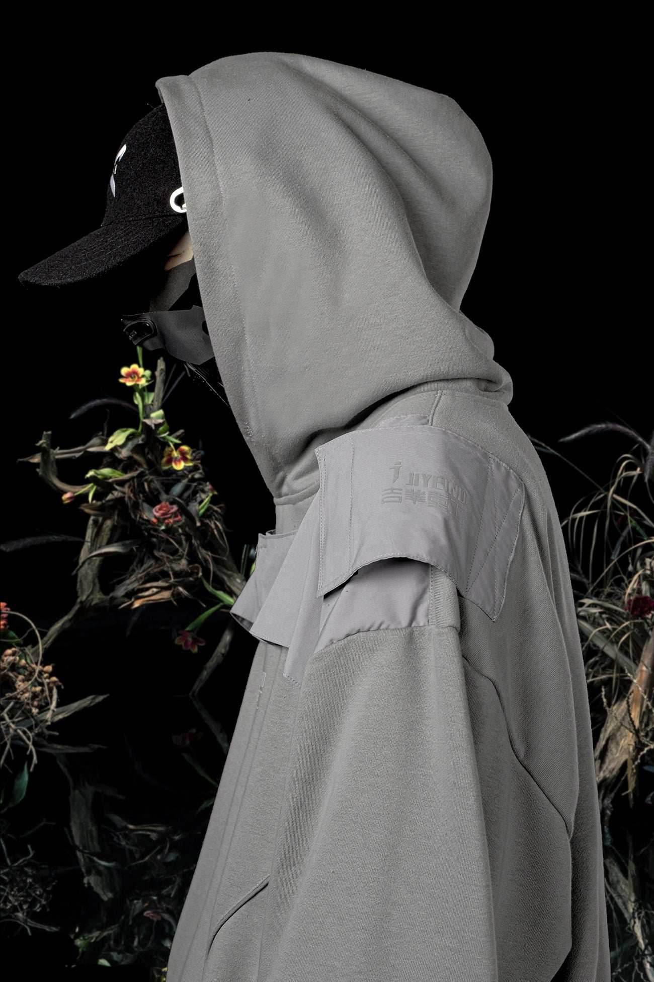 HiH29 Shadow Mixed Hoodie - Black / M