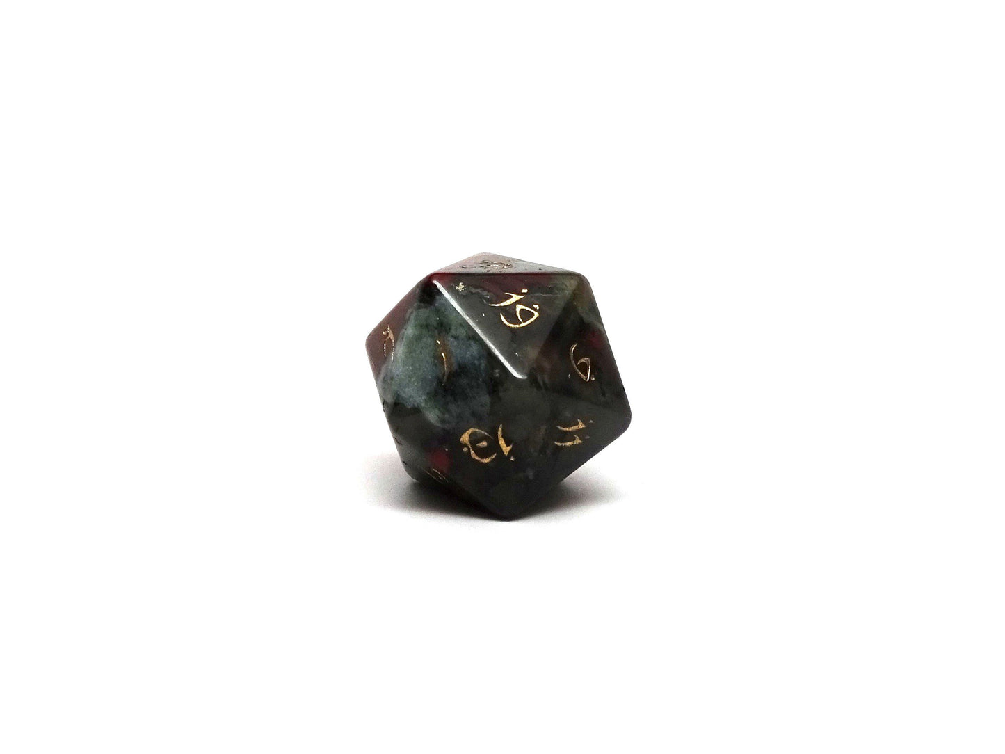 African Bloodstone D20 Dice  - Elvenkind Font