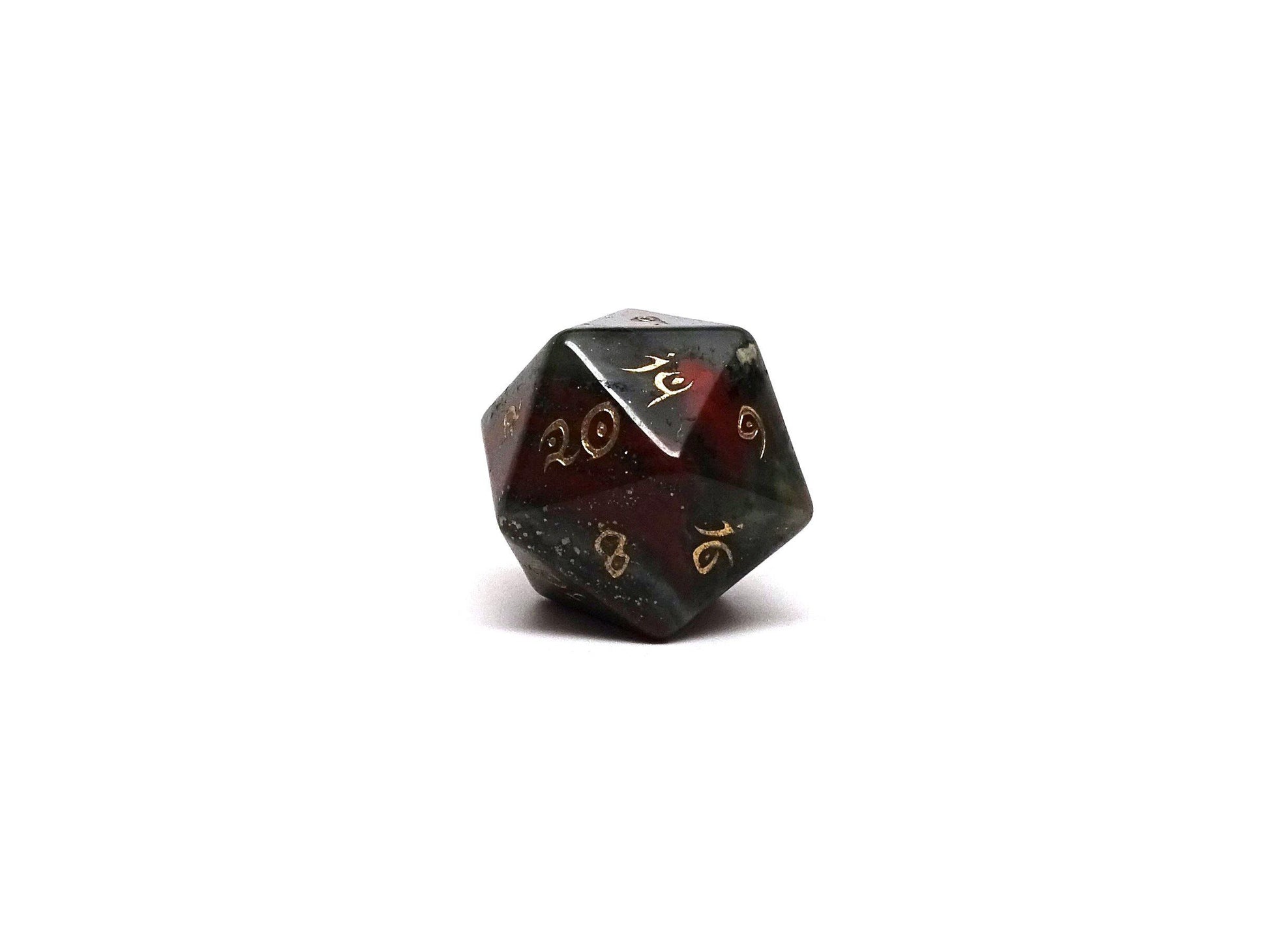 African Bloodstone D20 Dice  - Elvenkind Font