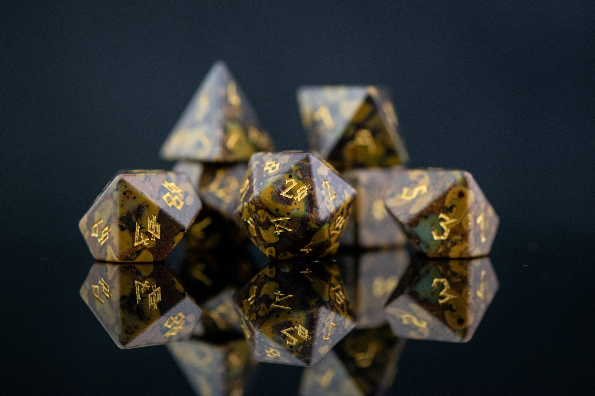 Ajooba Jasper Stone Dice Set