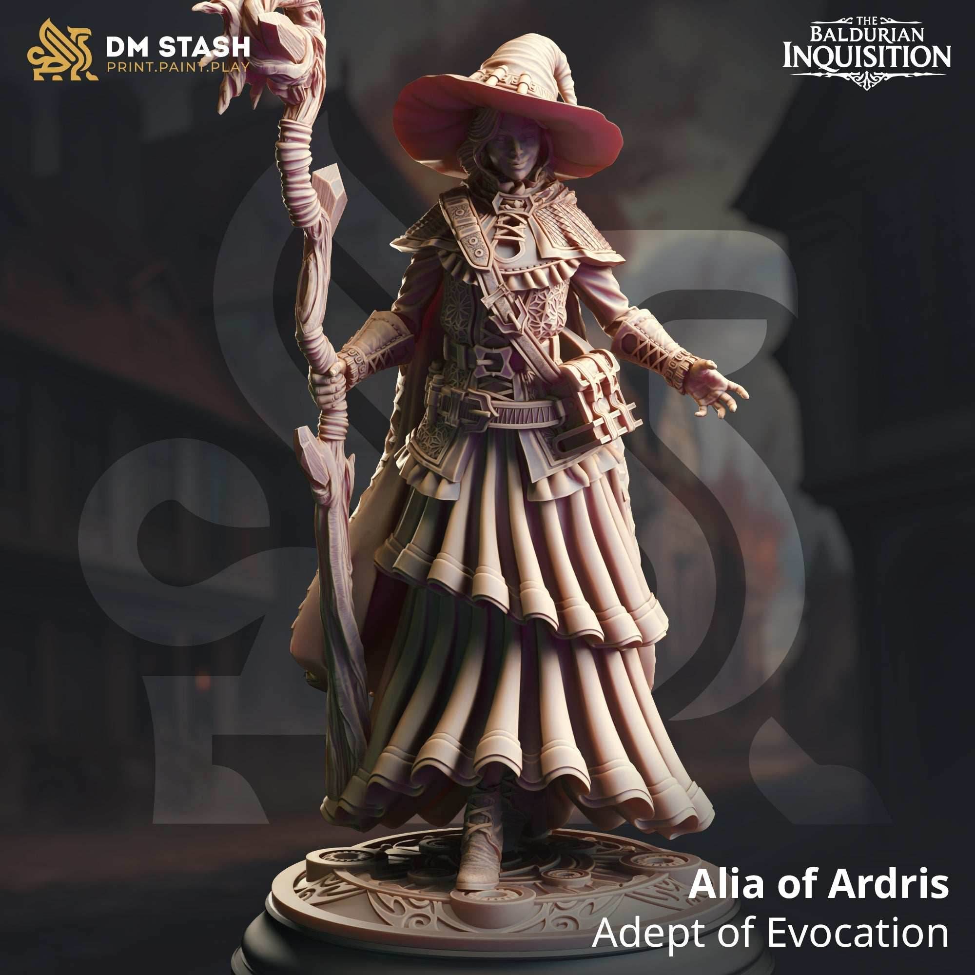 Alia of Ardris, Adept of Evocation (Female Human Wizard) - 32mm Scale