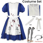 Madness Returns Alice Cosplay Costume Dress with Apron and Wig for Women - XS / Costume Only