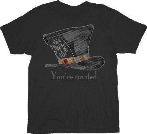 Alice in Wonderland Mad Hatter You're Invited T-shirt - S