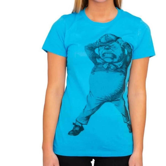 Alice In Wonderland Tweedle Dee Dum Juniors Turquoise T-shirt Tee - XL
