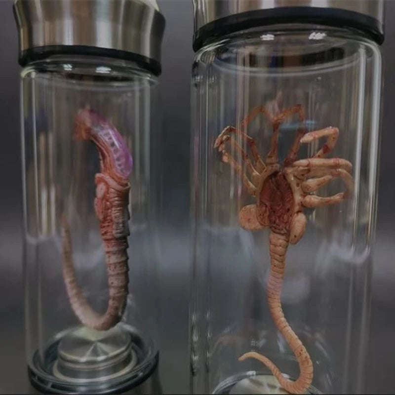 Alien Glow Jar Xenomorph Specimen Facehugger Embryo Glass Jar Movie Prop Replica Home Decor Desktop Crafts Sculpture Decoration