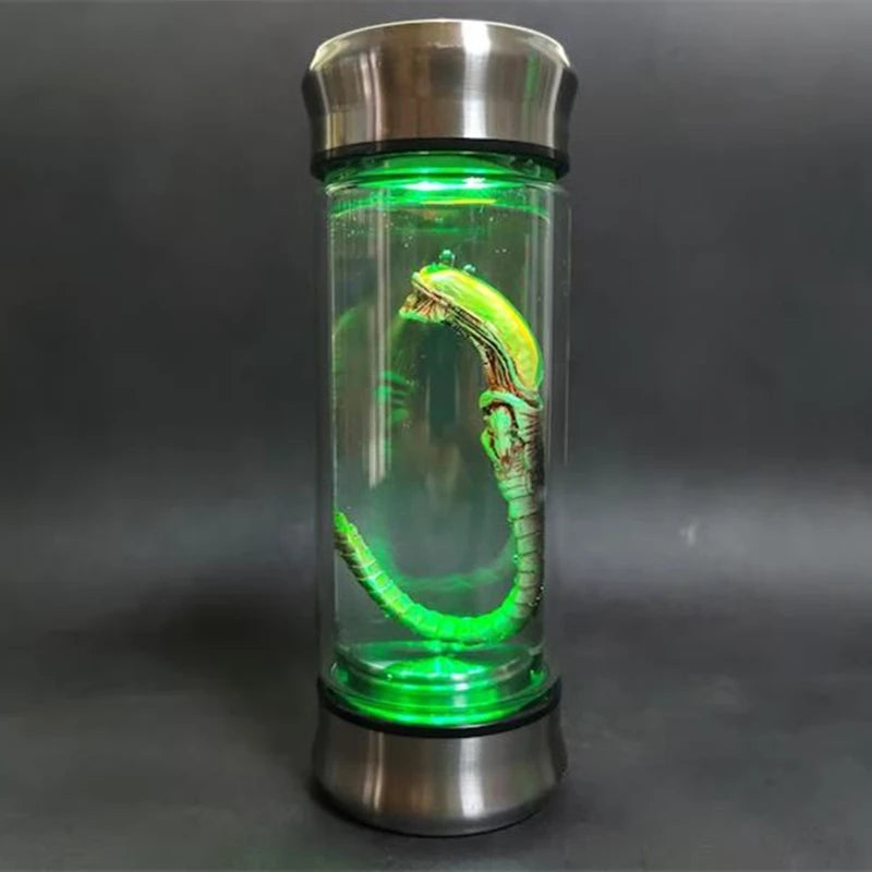 Alien Glow Jar Xenomorph Specimen Facehugger Embryo Glass Jar Movie Prop Replica Home Decor Desktop Crafts Sculpture Decoration