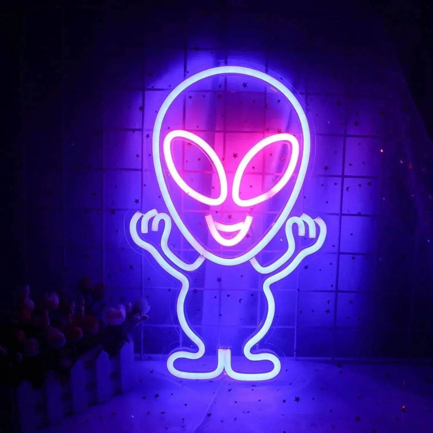 Alien Neon Light Sign Spaceship Planet - game