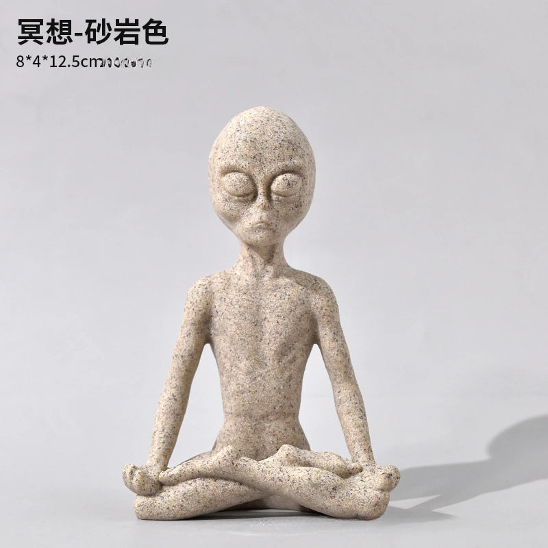 Alien Yoga Shaped Living Room Ornaments Resin European and American Home Bookshelf Decorations