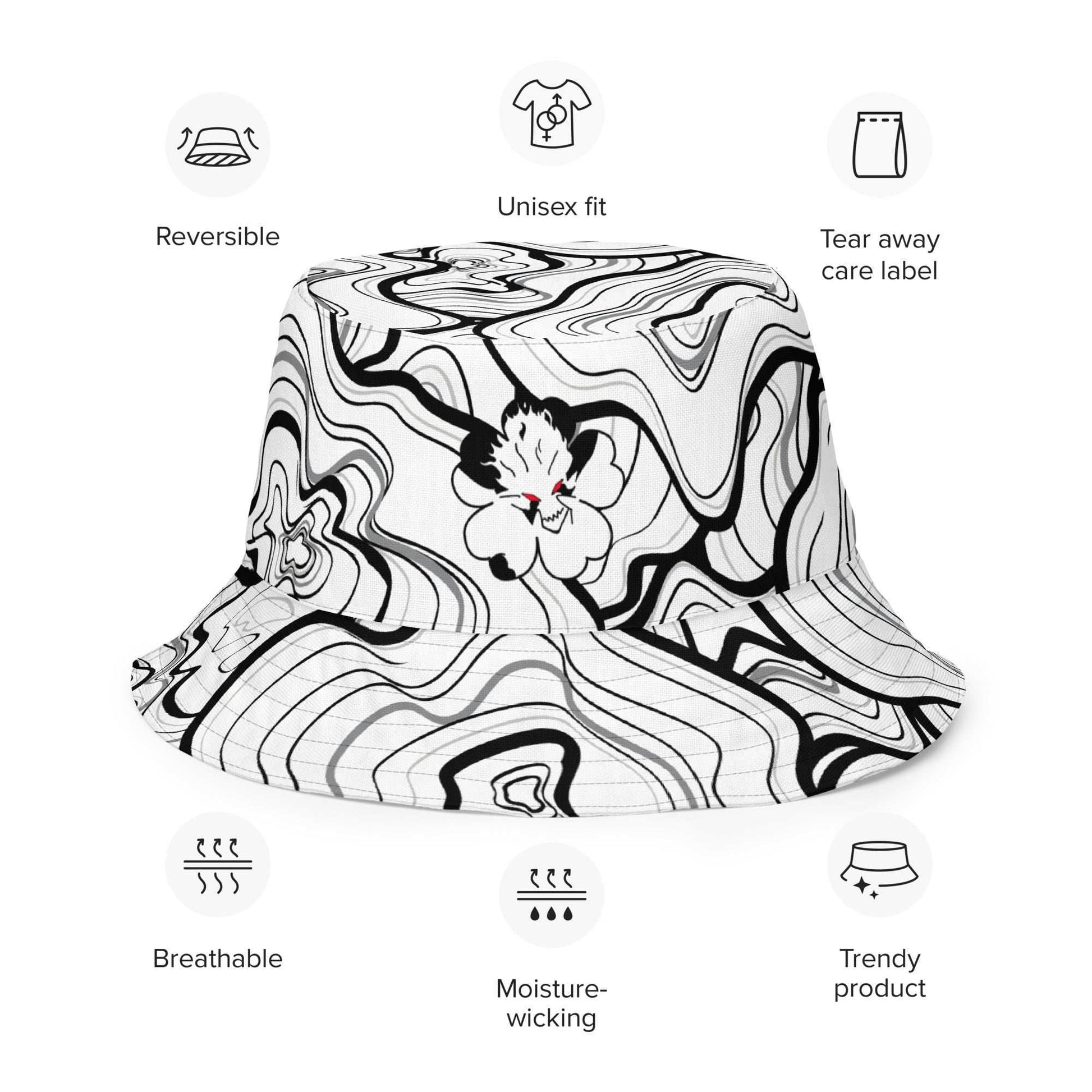 Asta Devil Form 2 in 1 Reversible Bucket Hat - XS