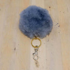 Alpaca Fuzzball Keychain - Assorted Greys