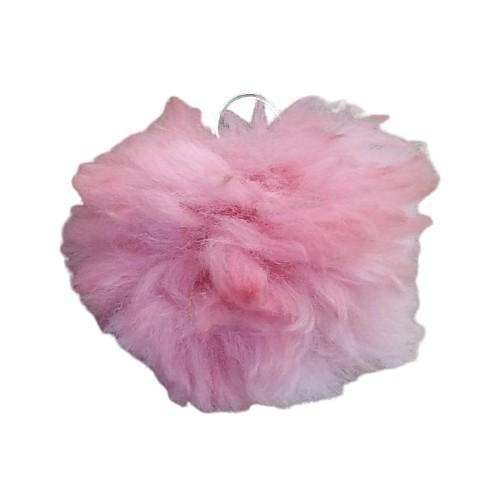 Alpaca Fuzzball Keychain - Pink