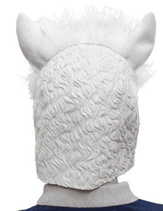Alpaca Head Latex Party Mask - White